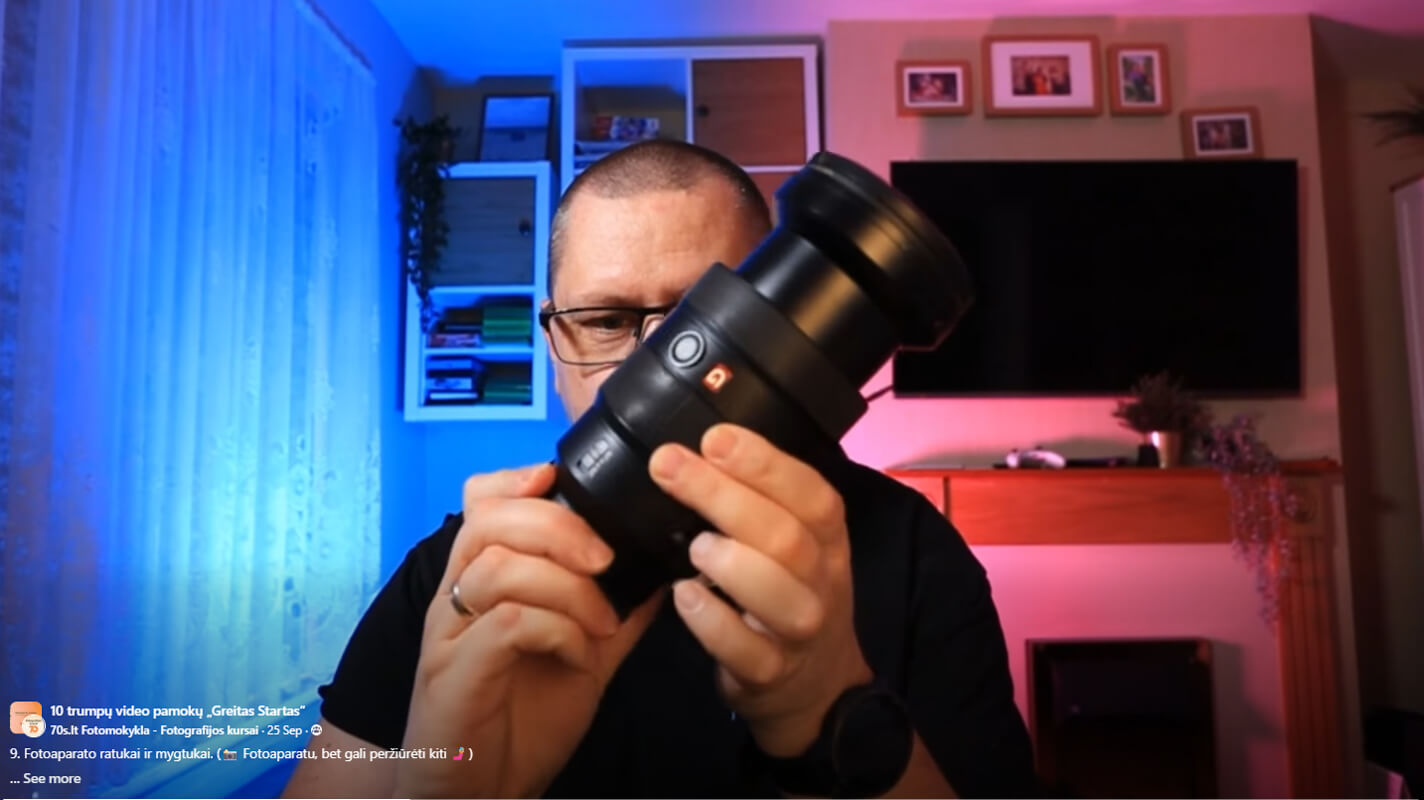 Fotografijos kursu ekrano nuotrauka