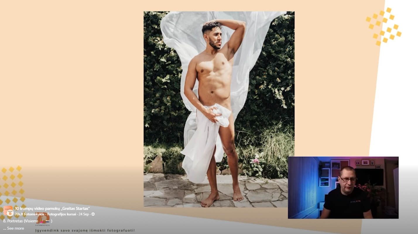 Fotografijos kursu ekrano nuotrauka