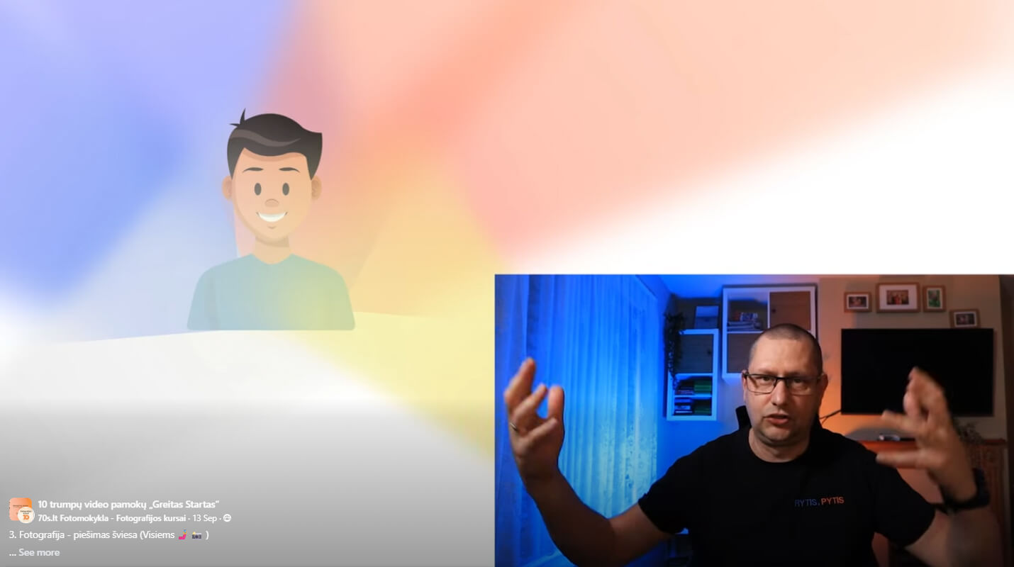 Fotografijos kursu ekrano nuotrauka